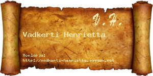 Vadkerti Henrietta névjegykártya