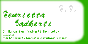 henrietta vadkerti business card